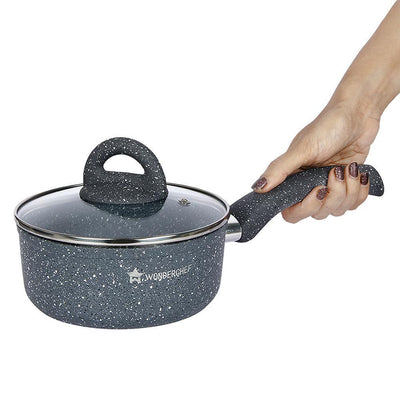 Wonderchef Granite Sauce Pan With Lid 16Cm